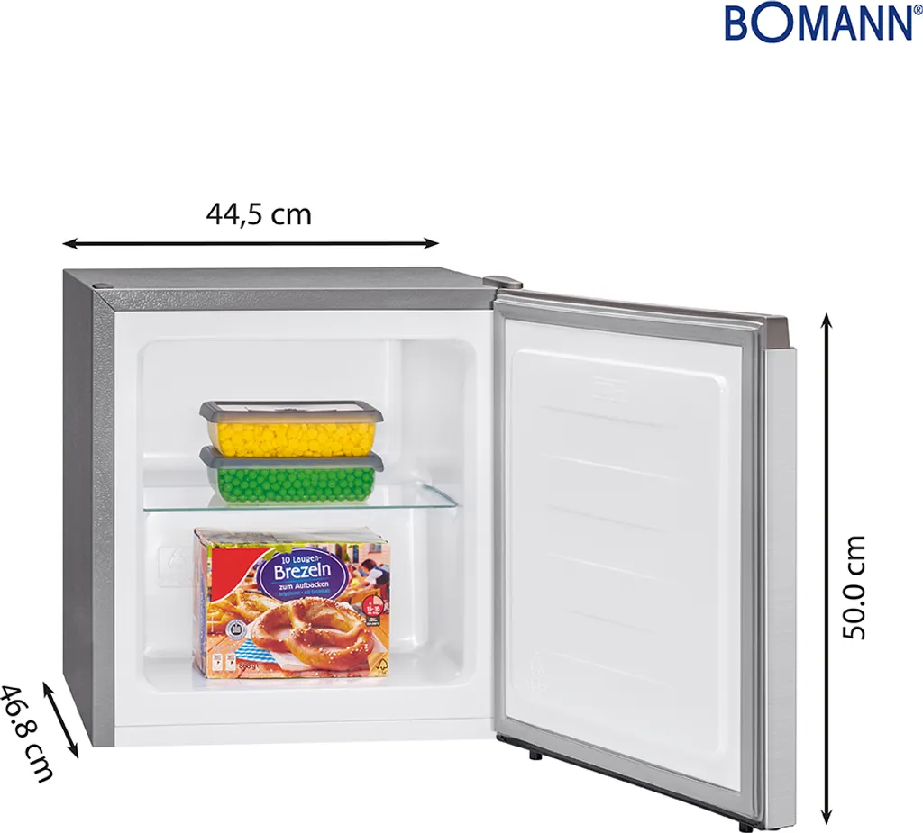 Bomann® Gefrierschrank, 34L Nutzinhalt, Mini Gefrierschrank Mit Herausnehmbarer Glasablage, Gefrierschrank Mit Wechselbarem Türanschlag & Stufenloser Temperaturreglung - GB 7246 Inox 6 Bomann® Gefrierschrank, 34L Nutzinhalt, Mini Gefrierschrank Mit Herausnehmbarer Glasablage, Gefrierschrank Mit Wechselbarem Türanschlag & Stufenloser Temperaturreglung - GB 7246 Inox – Bild 4