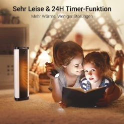Midea NTH20-17BR Keramik Heizlüfter 2000W Mit Thermostat, Oszillation, 2 Heizstufen, Heizung Mit Ventilator, ECO-Modus, 24H Timer, Integrierter Tragegriff, Horizontales Erhitzen, PTC Heizgerät -Kaufland Verkäufe 18c0f68d7410d0219fe20ead15a7047e