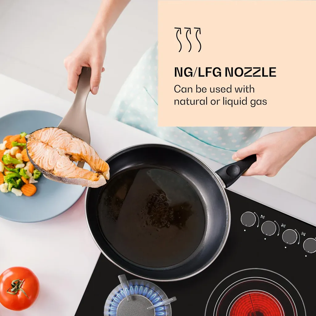 Klarstein MultiChef 5 Kombi-Gaskochfeld Gas/Glaskeramik 5 Zonen 8 Klarstein MultiChef 5 Kombi-Gaskochfeld Gas/Glaskeramik 5 Zonen – Bild 6