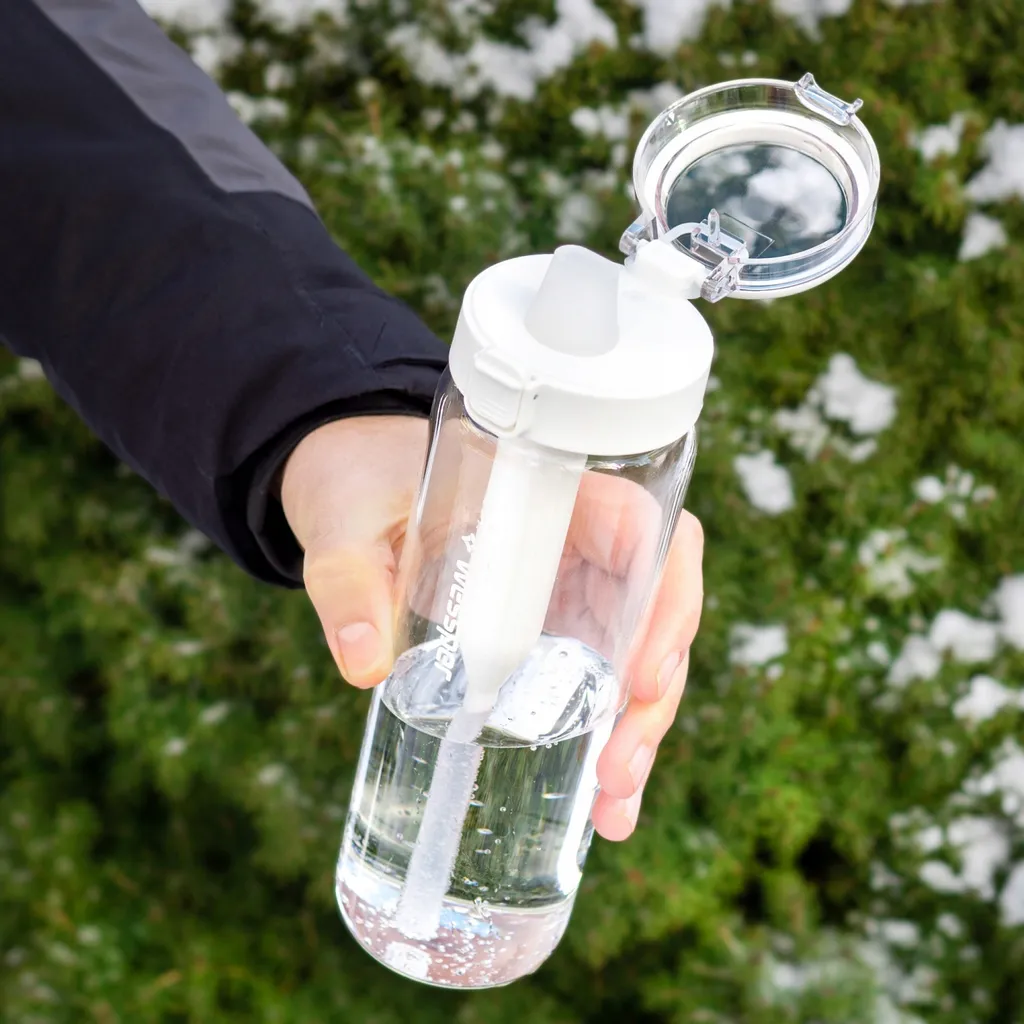 Wessper Wasserfilterflasche, Trinkflasche Aus Borosilikat Glas 680 Ml, Bpa Frei Wasserflasche Mit Filter Für Kohlensäurehaltige Getränke | Filterflasche Outdoor, Aktivkohle Filter Strohhalm- Minze + 3 5 Wessper Wasserfilterflasche, Trinkflasche Aus Borosilikat Glas 680 Ml, Bpa Frei Wasserflasche Mit Filter Für Kohlensäurehaltige Getränke | Filterflasche Outdoor, Aktivkohle Filter Strohhalm- Minze + 3 – Bild 3