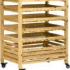 Outsunny Obsthalter Mit Rädern, Gemüseregal Mit 5 Regalen, Obstkorbständer, Aufbewahrungswagen, Für Gemüse, Obst, Bis 20 Kg Belastbar, Aus Tannenholz, Natur -Kaufland Verkäufe 1a6ee07099420fb25ef40a38bd409a76