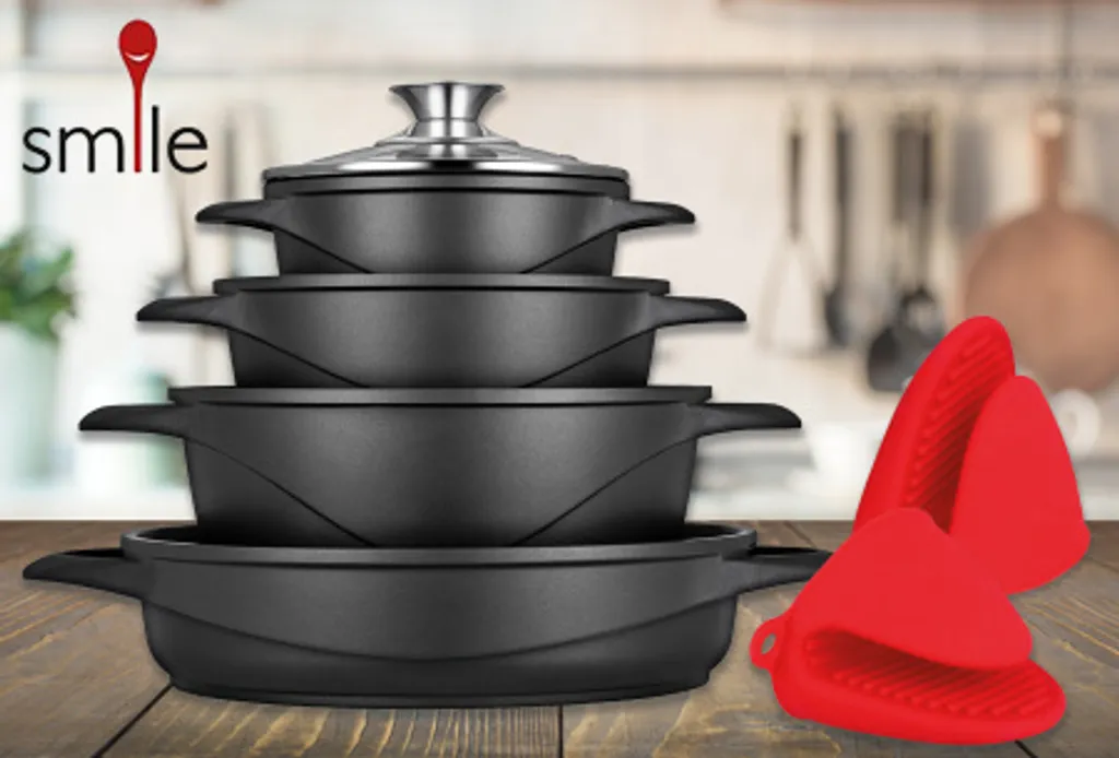 Smile MGK-12 Kochtopf, Geschmiedetes Aluminium, Schwarz 7 Smile MGK-12 Kochtopf, Geschmiedetes Aluminium, Schwarz – Bild 5