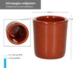 MamboCat 12er Ton Schnapsbecher 50 Ml Vollglasiert Shot-Glas Mediterran Unikat Handarbeit Tonbecher -Kaufland Verkäufe 1b9464e82415ad9215d7a2092e130cd9