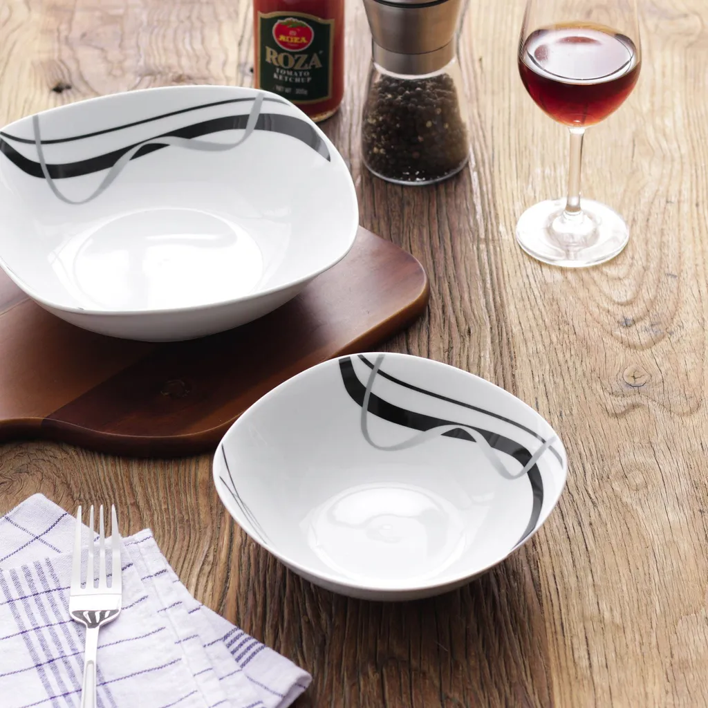 VEWEET, Serie 'Fiona', 100-teilig Porzellan Tafelservice Set, Kombiservice Mit Dessertteller, Speiseteller, Suppenteller, Müslischalen, Kaffeebecher, Kaffeetassen Set, Eierbecher, Milch- Und Zuckerset 12 VEWEET, Serie 'Fiona', 100-teilig Porzellan Tafelservice Set, Kombiservice Mit Dessertteller, Speiseteller, Suppenteller, Müslischalen, Kaffeebecher, Kaffeetassen Set, Eierbecher, Milch- Und Zuckerset – Bild 10