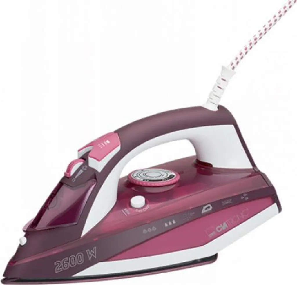 Clatronic Dampfbügelautomat DB 3705, 2.600 W, Kratzfeste Keramiksohle, Stufenlose Temperatur, 4-stufige Dampfregelung, 7 Funktionen, Weiß/rot 17 Clatronic Dampfbügelautomat DB 3705, 2.600 W, Kratzfeste Keramiksohle, Stufenlose Temperatur, 4-stufige Dampfregelung, 7 Funktionen, Weiß/rot – Bild 15