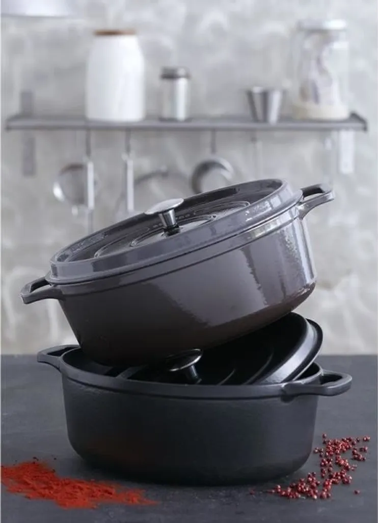 Invicta Schmortopf Oval ? 35 Cm ? Schwarz ? Gusseisen Emailliert ? Für 5 Invicta Schmortopf Oval ? 35 Cm ? Schwarz ? Gusseisen Emailliert ? Für – Bild 3