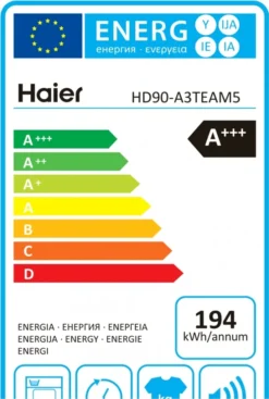 Haier HD90-A3TEAM5 Wärmepumpentrockner HOn App 9kg Dampffunktion 11 Haier HD90-A3TEAM5 Wärmepumpentrockner HOn App 9kg Dampffunktion -Kaufland Verkäufe 1eb100329a8526d5706d8a5e7b702170