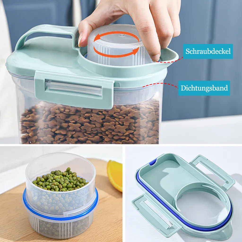 Futtertonne Tierfutterbehälter 2kg Vorratsdose Schüttdose BPA-freier Kunststoff Luftdicht Wasserdicht 4,4 Pfund / 2KG Tiernahrung Aufbewahrungsbox Für Haustieren Hund, Katze, Vogel (Blau) 6 Futtertonne Tierfutterbehälter 2kg Vorratsdose Schüttdose BPA-freier Kunststoff Luftdicht Wasserdicht 4,4 Pfund / 2KG Tiernahrung Aufbewahrungsbox Für Haustieren Hund, Katze, Vogel (Blau) – Bild 4