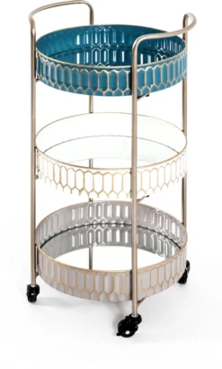 Haku Servierwagen, Gold-creme-türkis-taupe - Maße: 40 Cm X 36 Cm X 77 Cm; 20241 -Kaufland Verkäufe 21ec79fe5c76b5bc5c5b0fe9871338e8