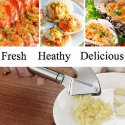 Kitchen Premium Knoblauchpresse - Handlich & Leicht Zu Reinigen - Pressen Sie Knoblauch & Ingwer Mühelos (Kein Schälen Nötig) - Extra Stark & Strapazierfähig -Kaufland Verkäufe 222651f829663ac8747e3957823b5638