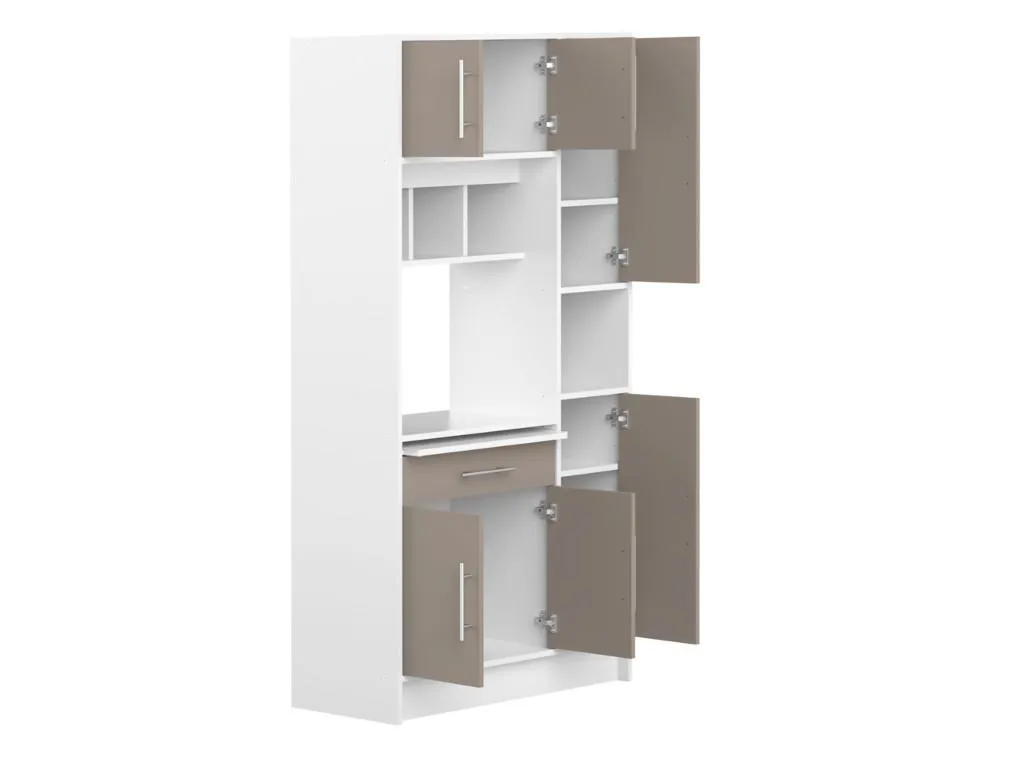 Küchenbuffet Buffetschrank Mit 5 Türen & 1 Schublade - Weiß & Grau - MADY 6 Küchenbuffet Buffetschrank Mit 5 Türen & 1 Schublade - Weiß & Grau - MADY – Bild 4