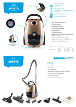 ETA Bodenstaubsauger AVANTO Gold ETA351990000, 700 Watt, Mit Beutel, Geeignet Für Haushalt Mit Haustieren -Kaufland Verkäufe 232f521c6a162fd954097a2f8fb6a429