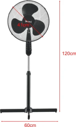 Standventilator Durchmesser 41cm Ventilator Mit 3 Stufen Luftkühler Windmaschine Oszillation 50W Schwarz [in.tec] -Kaufland Verkäufe 24de9f12828ee02166e0c7efb6527fcc
