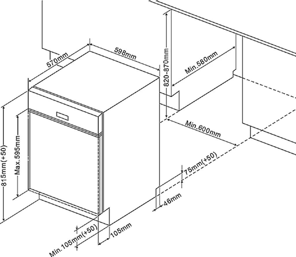 PKM Geschirrspüler Spülmaschine Spüler Vollintegriert GSP12 FI 12 Gedecke 60cm 7 PKM Geschirrspüler Spülmaschine Spüler Vollintegriert GSP12 FI 12 Gedecke 60cm – Bild 5
