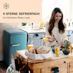 Klarstein Laika 60L Gefrierschrank , 60 Liter , 4-Sterne-Gefrierfach , 3 Schubladen , Temperatur: -18 Bis 0 °C , 5-stufiger Thermostat , 41 DB , Retro-Look -Kaufland Verkäufe 257e38f64a9aa768a10e809712495fe0