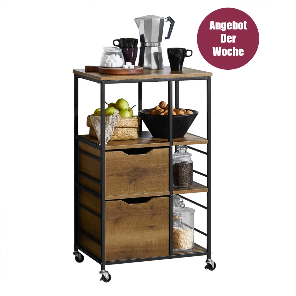 SoBuy FKW111-PF Küchenwagen Servierwagen Beistellwagen Rollwagen Teewagen Barwagen Küchenregal Mit Rollen BHT Ca.: 53x89x37cm 3 SoBuy FKW111-PF Küchenwagen Servierwagen Beistellwagen Rollwagen Teewagen Barwagen Küchenregal Mit Rollen BHT Ca.: 53x89x37cm