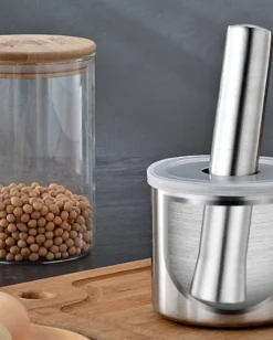 BAYLI - Edelstahl Mörser Mit Stößel & Deckel - Massiver Gewürzmörser Für Die Küche - Bruchfeste Kräutermühle - Gewürzmühle Für Kräuter Und Gewürze - Tabletten Zerkleiner - Tablettenmörser - KitchenAid 23 BAYLI - Edelstahl Mörser Mit Stößel & Deckel - Massiver Gewürzmörser Für Die Küche - Bruchfeste Kräutermühle - Gewürzmühle Für Kräuter Und Gewürze - Tabletten Zerkleiner - Tablettenmörser - KitchenAid -Kaufland Verkäufe 264e4a2a5deb42e1e76dad8de07d56ab 1