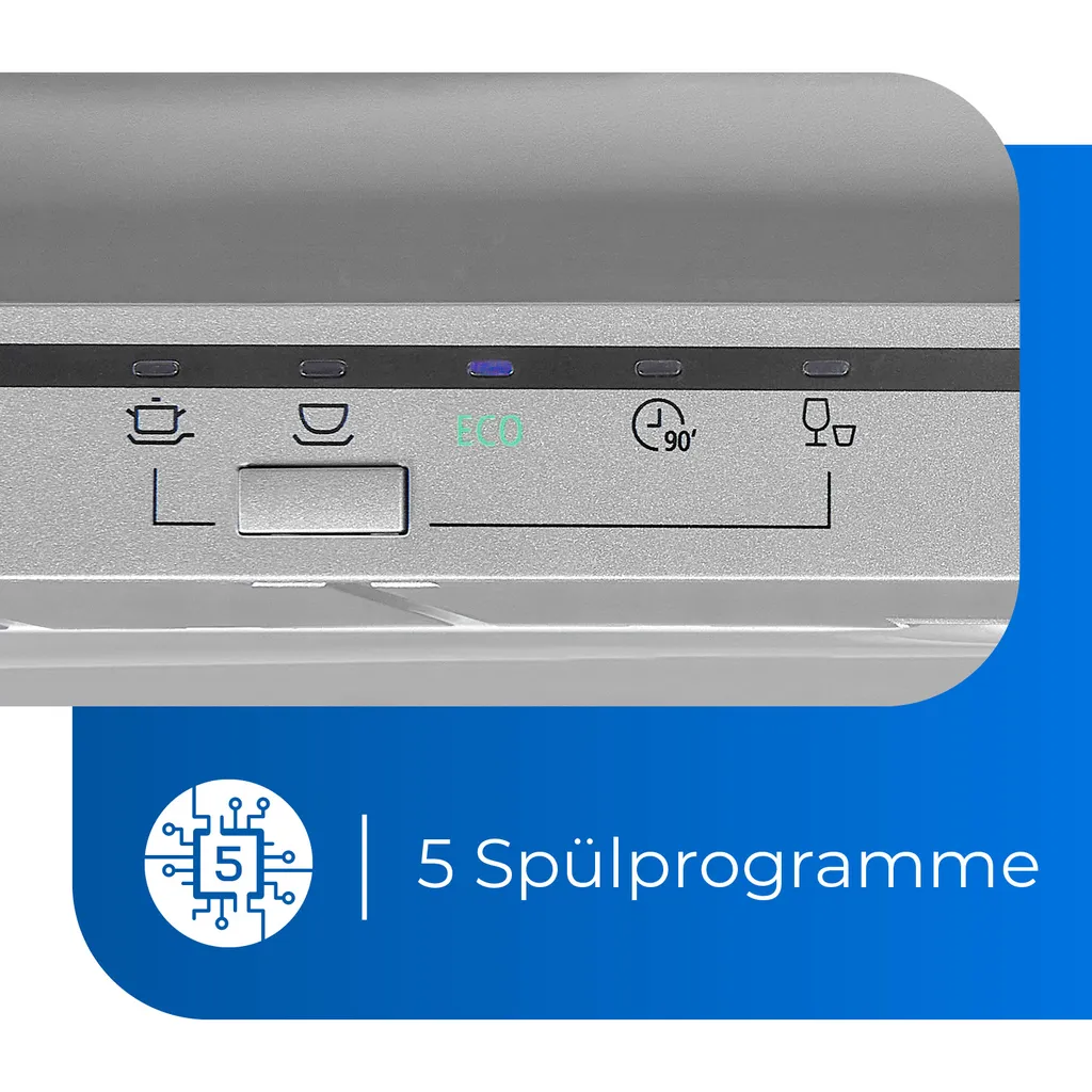 Exquisit Einbaugeschirrspüler EGSP1009-E-030E Silber | Vollintegriert | 9 Gedecke | Silber 7 Exquisit Einbaugeschirrspüler EGSP1009-E-030E Silber | Vollintegriert | 9 Gedecke | Silber – Bild 5