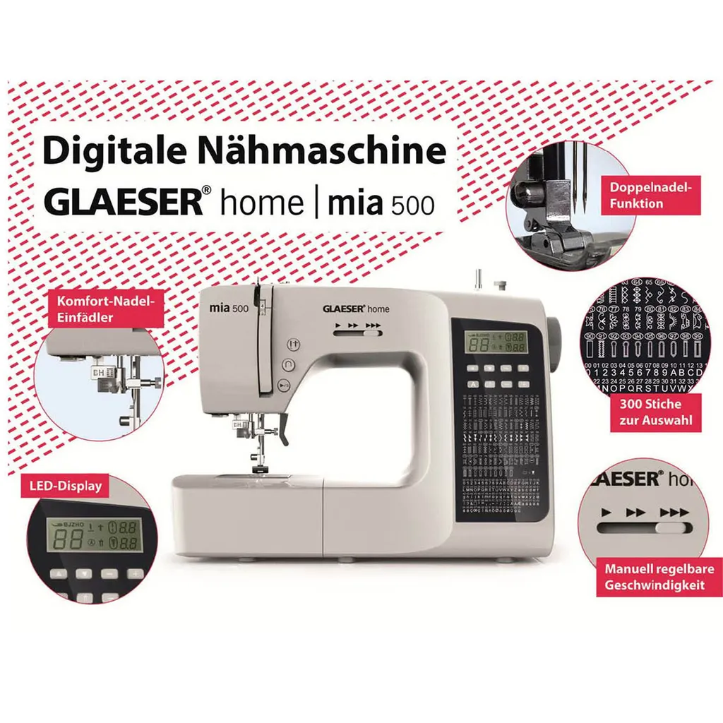 Digitale Nähmaschine GLAESER® Home Mia 500 5 Digitale Nähmaschine GLAESER® Home Mia 500 – Bild 3