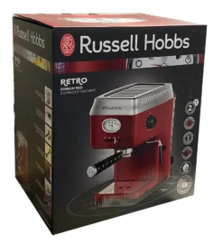 Russell Hobbs Espressomaschine Retro Rot Siebträger (15 Bar, 2 Tassen-Einsätze, 1,1l Abnehmbarer Wassertank, Dampf-Milchschaumdüse, Portionierlöffel Mit Tamper) Kaffeemaschine -Kaufland Verkäufe 27cfd65727514dc75332fc9707f68673