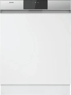 Gorenje GI 62040 X Einbau-Geschirrspüler 60cm Teilintegriert - Silberfarbene Bedienblende -13 Maßgedecke - Edelstahlbottich - Geschirrkorb - AquaStop - Selbstreinigende Filter