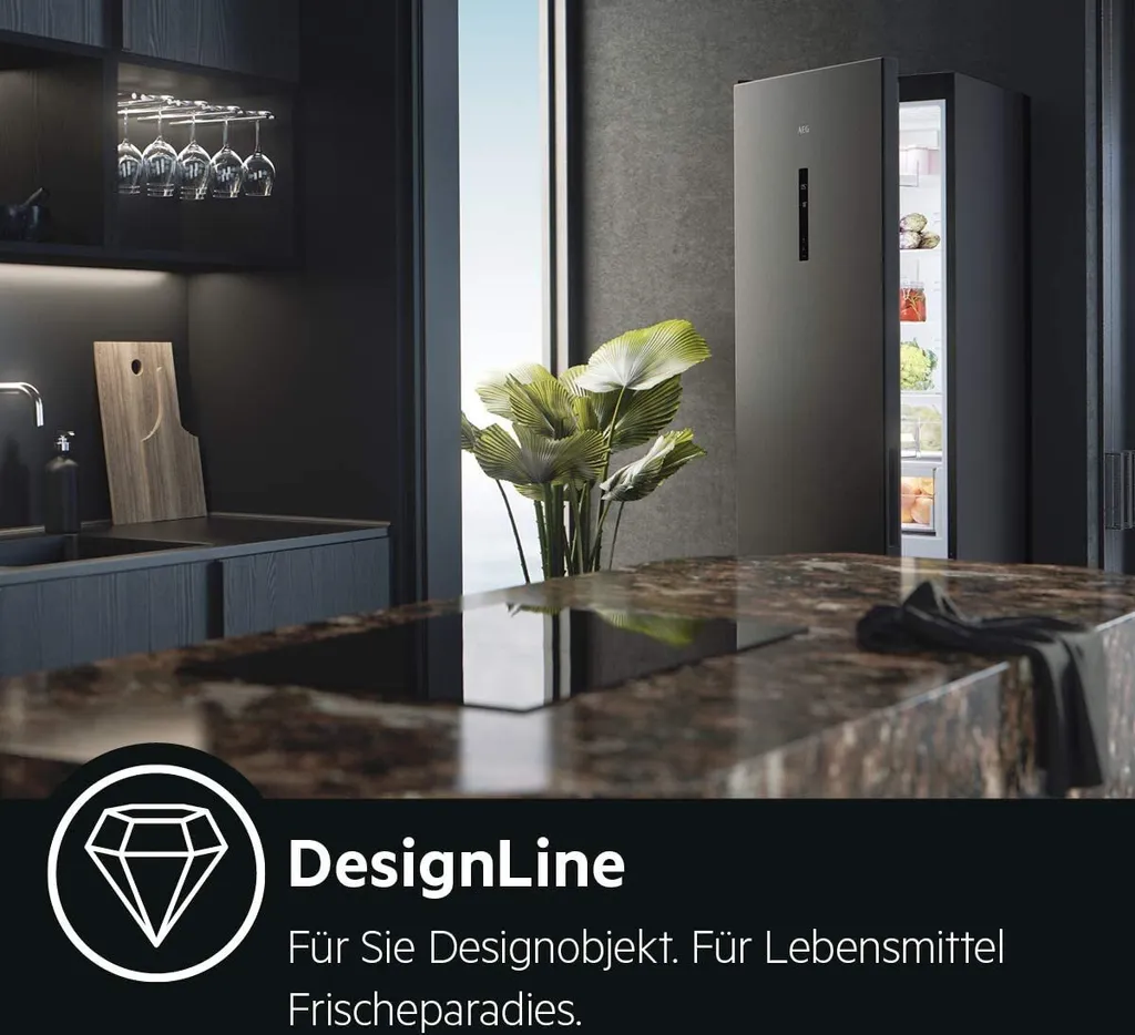 AEG RKB738E5MB Freistehender Kühlschrank / 1860 Mm / / 380 L / CustomFlex - Flexibles Türablagesystem / Null-Grad-Schublade / Farbe: Black Stainless Steel, Seiten Dunklegrau 4 AEG RKB738E5MB Freistehender Kühlschrank / 1860 Mm / / 380 L / CustomFlex - Flexibles Türablagesystem / Null-Grad-Schublade / Farbe: Black Stainless Steel, Seiten Dunklegrau – Bild 2