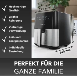 Clatronic® Heißluftfritteuse XXL - 5L Fritteuse Heißluft Für Fettfreies Frittieren, Edelstahl-Airfryer Mit Digitalem Touchscreen, 360° Air-Flow, Heißluft-Friteuse Mit 8 Programmen, 1450W - FR 3782 H -Kaufland Verkäufe 296a988b5130da3a3d3ba988d3cc1084