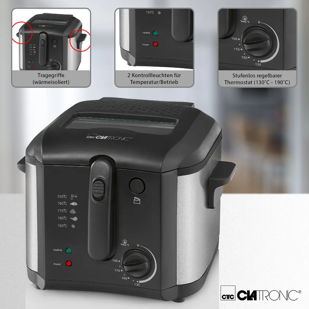 Clatronic Fritteuse 1600 W Schwarz FR 3649 8 Clatronic Fritteuse 1600 W Schwarz FR 3649 – Bild 6