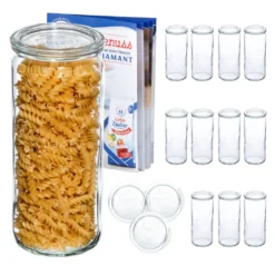 12er Set Weck Gläser 1040ml Zylinderglas Mit 12 Glasdeckeln Inkl Rezeptheft