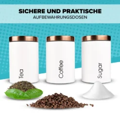 Lubur Premium Vorratsdosen Set - 3X Aufbewahrungsdose Für Lebensmittel - 1L Vorratsbehälter In Edlem Design Storage Jars - Pflegeleichte Vorratsdose Mit Deckel -Kaufland Verkäufe 2b236300cee513de4a282d2a33995729