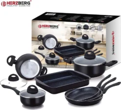 Herzberg HG-5003BK: 8-Teiliges Marmor-Kochgeschirr-Set - Schwarz -Kaufland Verkäufe 2c323220333bdedcd1ccb96bfce6c148