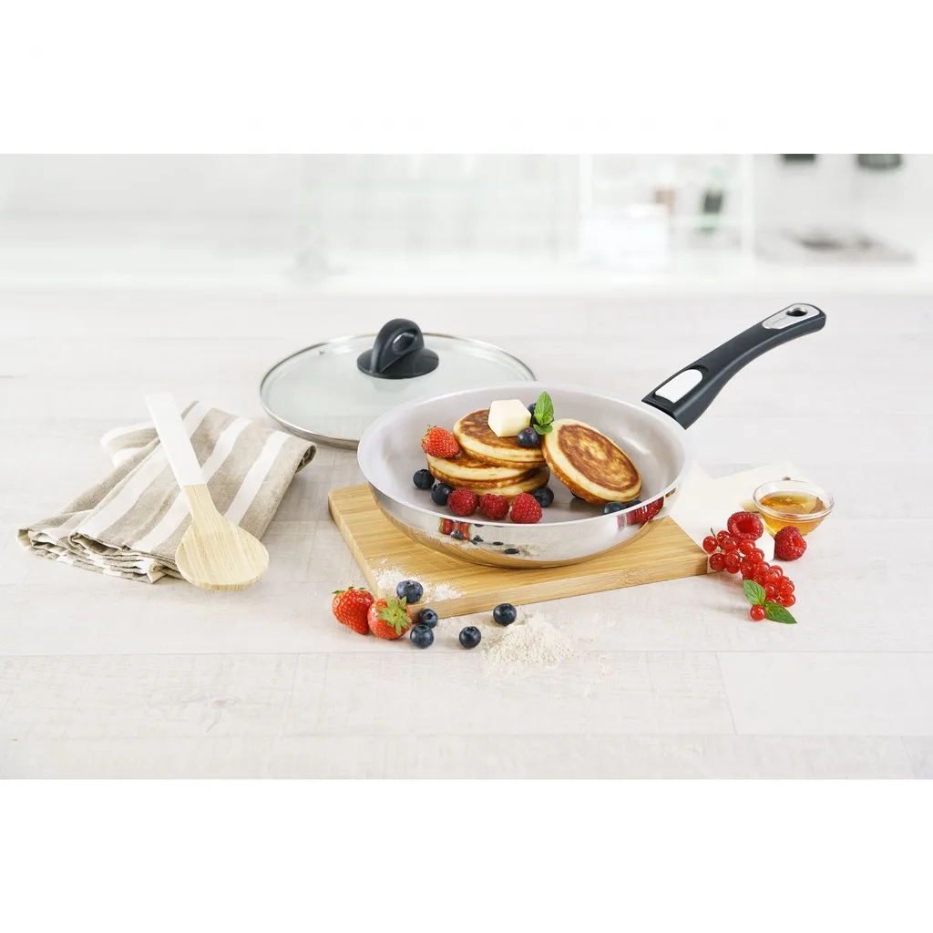 Genius Cerafit Steel Bratpfanne 28cm + Glasdeckel - Ofenfeste Keramikpfanne Mit Abnehmbarem Griff Für Alle Herdarten; A24665 5 Genius Cerafit Steel Bratpfanne 28cm + Glasdeckel - Ofenfeste Keramikpfanne Mit Abnehmbarem Griff Für Alle Herdarten; A24665 – Bild 3
