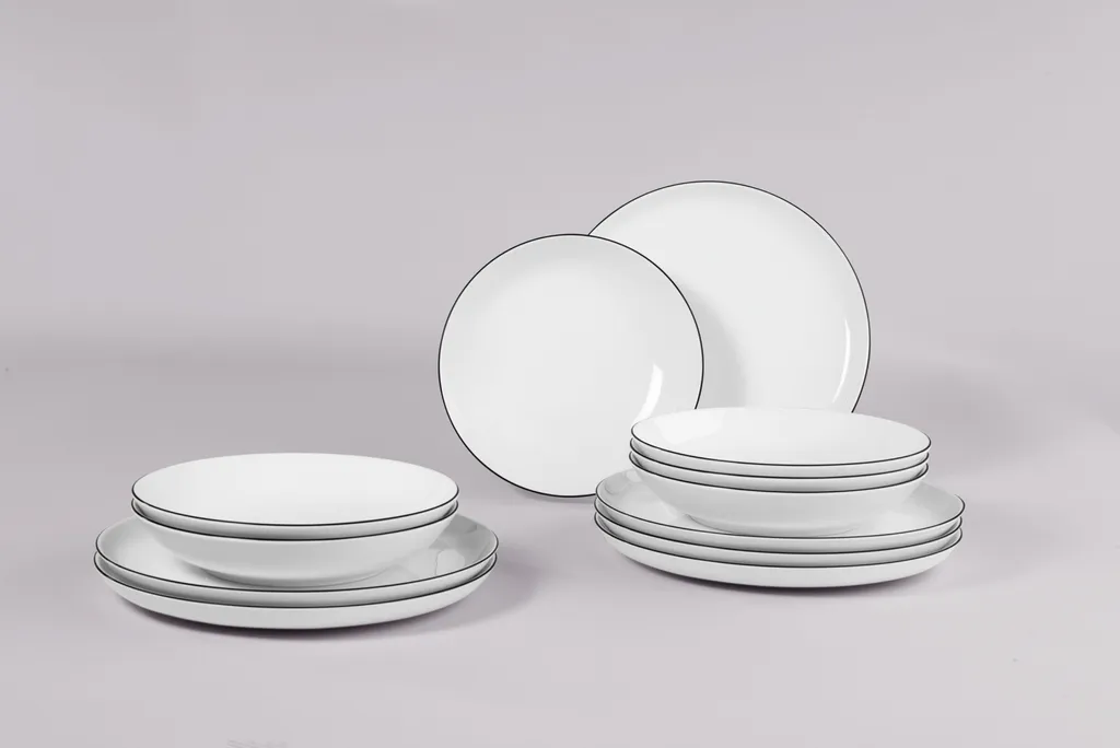 Seltmann Weiden Tafelservice Lido Schwarz Mit Farbrand Zeitlos 4 Seltmann Weiden Tafelservice Lido Schwarz Mit Farbrand Zeitlos – Bild 2