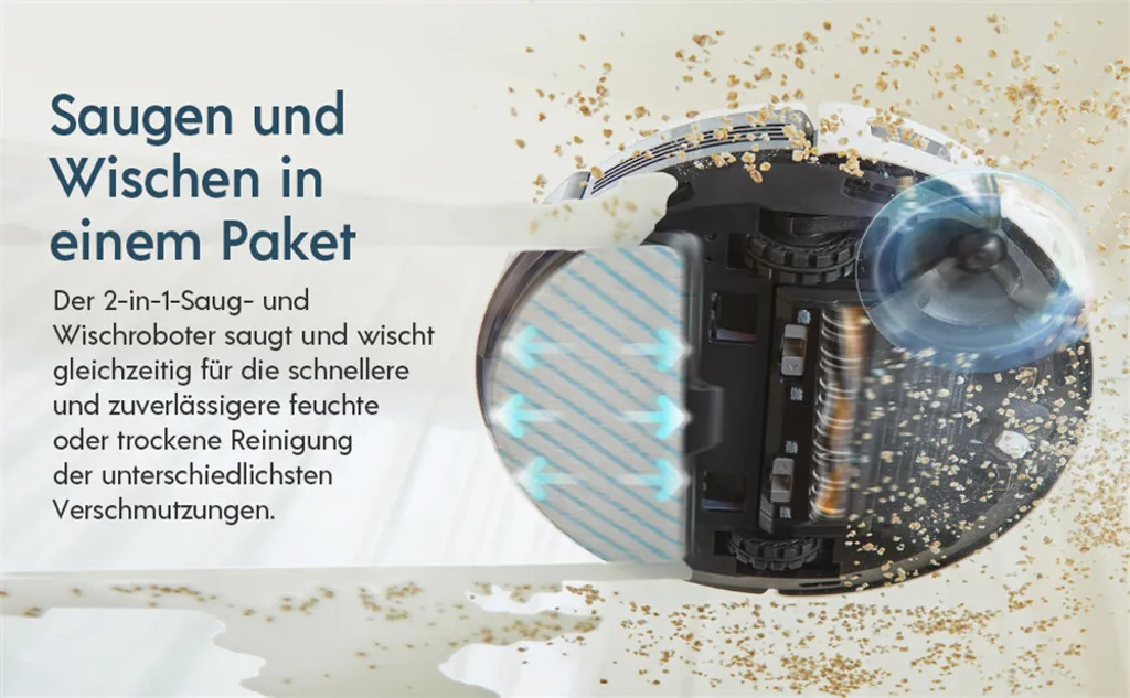 Yeedi Vac 2 Pro Staubsauger Saugroboter Wischfunktion 3000Pa 5200mAh 240min Kehrroboter 6 Yeedi Vac 2 Pro Staubsauger Saugroboter Wischfunktion 3000Pa 5200mAh 240min Kehrroboter – Bild 4