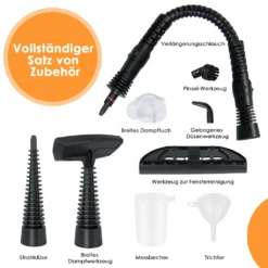 COSTWAY Dampfreiniger Inkl. 9 Zubehör, Handdampfreiniger, Dampfreinigen Handgerät 3 Bar / 250ml / 1050W / 4min Aufheizzeit/für Teppiche, Vorhänge, Autositze, Küche (Orange) 11 COSTWAY Dampfreiniger Inkl. 9 Zubehör, Handdampfreiniger, Dampfreinigen Handgerät 3 Bar / 250ml / 1050W / 4min Aufheizzeit/für Teppiche, Vorhänge, Autositze, Küche (Orange) -Kaufland Verkäufe 2e321358e2bcf778829cf09aa9d3d03b