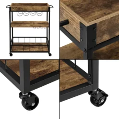 Servierwagen Barwagen Mit Flaschen- Und Glashalter Beistellwagen Allzweckwagen Rollwagen Schwarz/holzfarben [en.casa] -Kaufland Verkäufe 2e820f92b68ac9549ecb6aab25925c44