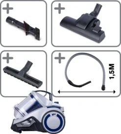 Dirt Devil Staubsauger Ohne Beutel - DD2504 - 700W - HEPA 12 Filter - 9M Reichweite - Mit Combibrush, Versenkter Bürste Und Parkettbürste - 4,9KG - Staubsammelbox 2,7L - Weiß -Kaufland Verkäufe 2efc93ece6ee90dfd1c2f7cf25a44dc3