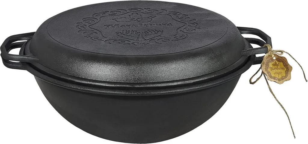 Maysternya™ Guss-Eisen Dutch Oven - 8 Liter - Outdoor-Kochen - BBQ-Bratpfanne Aus Gusseisen - Schwarz 3 Maysternya™ Guss-Eisen Dutch Oven - 8 Liter - Outdoor-Kochen - BBQ-Bratpfanne Aus Gusseisen - Schwarz