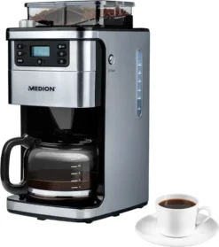 MEDION MD 15486 Kaffeemaschine Mit Mahlwerk Und Glaskanne, Wassertank: 1,5 Liter, 8 Mahlstufen, Max. 1050 Watt, Silber, Edelstahl -Kaufland Verkäufe 2f8f86503c5fdc925f3a956fe536f921