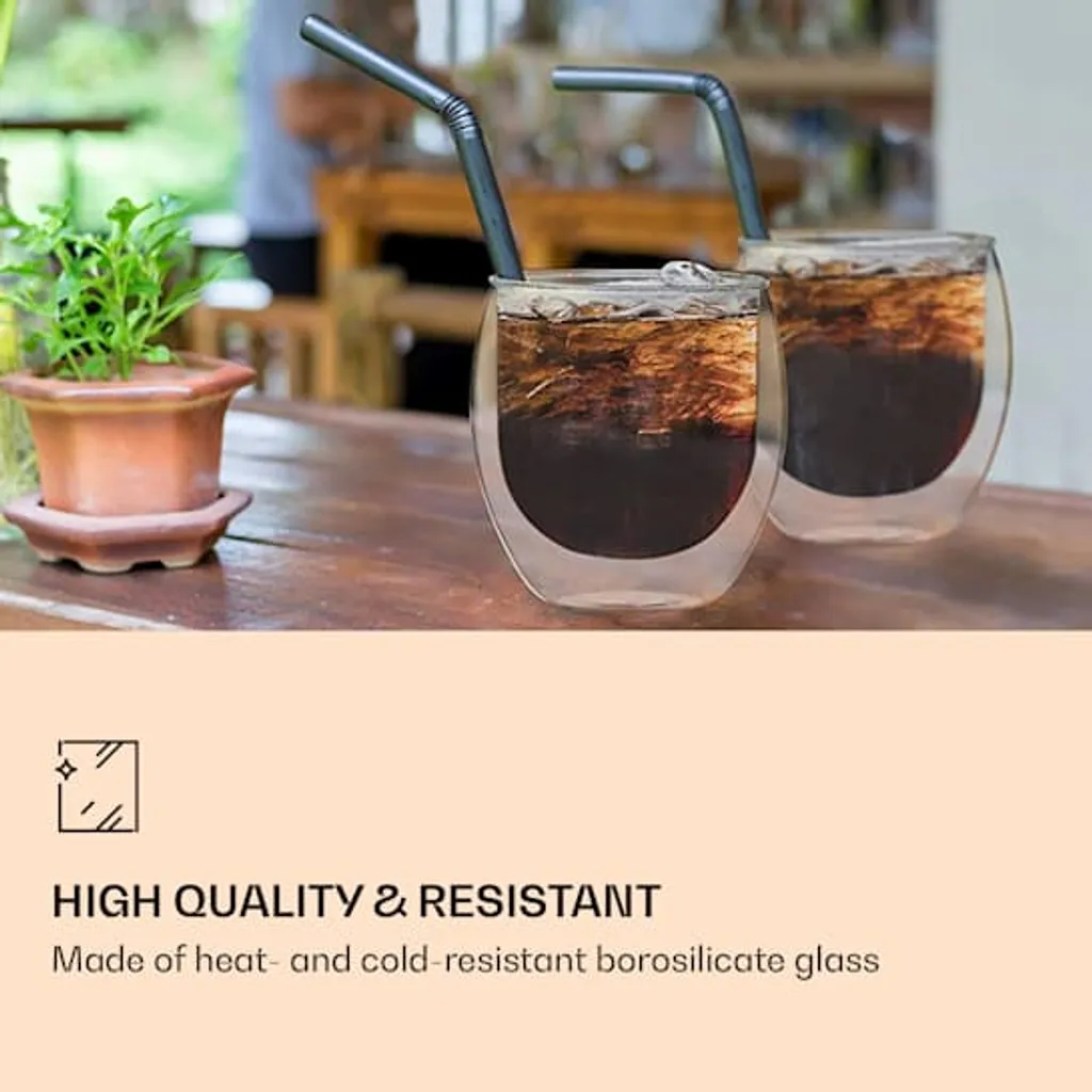 DUOS 6X 410ml Jumbo Doppelwandige Thermo-Gläser + 6X Edelstahl-LÖFFEL, Für Latte Macchiato, Cocktails, Vorspeisen By Feelino 5 DUOS 6X 410ml Jumbo Doppelwandige Thermo-Gläser + 6X Edelstahl-LÖFFEL, Für Latte Macchiato, Cocktails, Vorspeisen By Feelino – Bild 3
