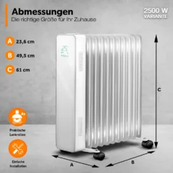 TRESKO® Ölradiator Weiß 2500W Elektroheizung Radiator Öl Heizkörper Heizung Timer 11 TRESKO® Ölradiator Weiß 2500W Elektroheizung Radiator Öl Heizkörper Heizung Timer -Kaufland Verkäufe 314e60285b57e013a695d362b1043db9