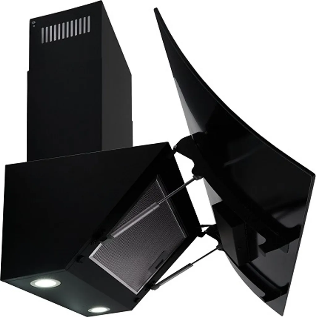 Respekta Dunstabzugshaube Schräghaube Wandhaube Kopffrei Glas 90 Cm Schwarz LED 6 Respekta Dunstabzugshaube Schräghaube Wandhaube Kopffrei Glas 90 Cm Schwarz LED – Bild 4