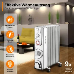 TRESKO® Ölradiator Weiß 2000W Elektroheizung Radiator Öl Heizkörper Heizung Timer 12 TRESKO® Ölradiator Weiß 2000W Elektroheizung Radiator Öl Heizkörper Heizung Timer -Kaufland Verkäufe 31c29660aa9b19a8f20e3996ec34ca60