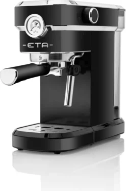 ETA Siebträgermaschine STORIO ETA618190020 Retro Schwarz, 1350W, Max.20 Bar, Thermoblock