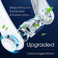 Tragbarer Halsventilator Klimaanlage, 360° Bladeless Kühlventilator Tragbar Nacken Klimaanlage Mit Kühlung Chip & LCD-Schirm, Wiederaufladbarer USB-Sportventilator Für Büro Turnhalle Strand -Kaufland Verkäufe 325607904ed800fe79fe9e8ded39833b