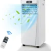 COSTWAY 4in1 Mobile Klimaanlage 9000BTU/2,6 KW Für 30㎡ Klimagerät 54dB Entfeuchter Tragbar 2 Geschwindigkeiten Inkl. 24H Timer, Fernbedienung, Schlafmodus, Abluftschlauch 16℃-32℃ Weiß -Kaufland Verkäufe 3267bdd91bfbb195f6eec9d5e04e8684