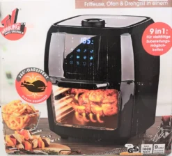 GOURMETmaxx Heißluft-Fritteuse Digital - Fritteuse, Ofen & Drehgrill In Einem - Heißluftfritteuse - Schwarz XXXL Heißluft Fritteuse Airfryer Digital Backofen Fettfrei Drehgrill 9L Pommes -Kaufland Verkäufe 32888396d663d9286a20182f2d66a8a8