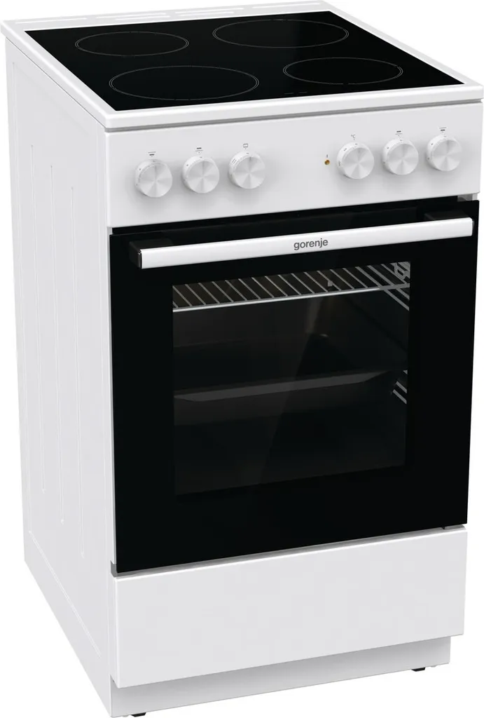Gorenje GEC5A 21 WG Elektro-Standherd - Freistehend - Weiß - Glaskeramik-Kochfeld - 74 Liter - PerfectGrill - Pizzamodus 300°C - AquaClean 3 Gorenje GEC5A 21 WG Elektro-Standherd - Freistehend - Weiß - Glaskeramik-Kochfeld - 74 Liter - PerfectGrill - Pizzamodus 300°C - AquaClean