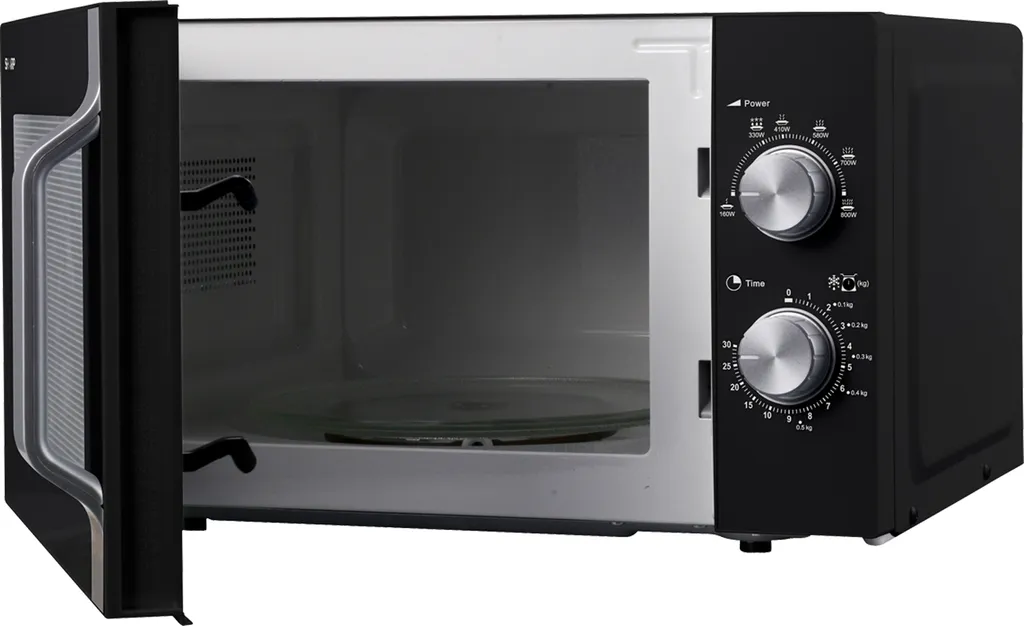 Sharp R204BA Solo-Mikrowelle 6 Leistungsstufen - 800 Watt Leistung Schwarz/Silber 5 Sharp R204BA Solo-Mikrowelle 6 Leistungsstufen - 800 Watt Leistung Schwarz/Silber – Bild 3