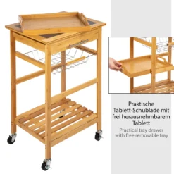 ONVAYA Küchenwagen Kyoto Auf Rollen, Küchenrollwagen Aus Bambus Mit Arbeitsplatte Schwarz Aus Stein, Praktischer Beistellwagen Für Die Küche Inkl. Schubladen -Kaufland Verkäufe 34199d49e68a33455742e824759c3a19